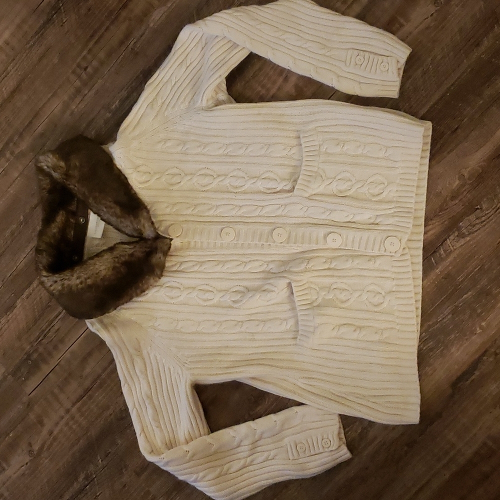 Warm cable knit cardigan